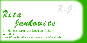 rita jankovits business card